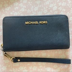 Michael Kors Navy Blue Wallet with strap